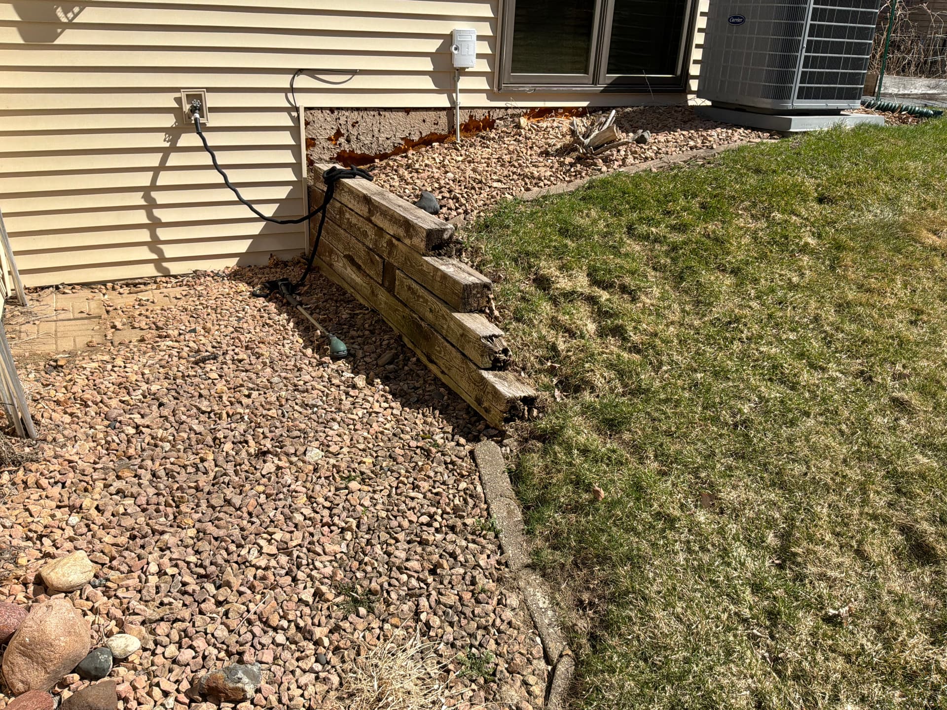 Gallery photos for Failing Timber Wall Gets a Versa-Lok Upgrade with Sod and a New Apple Tree: Image #1