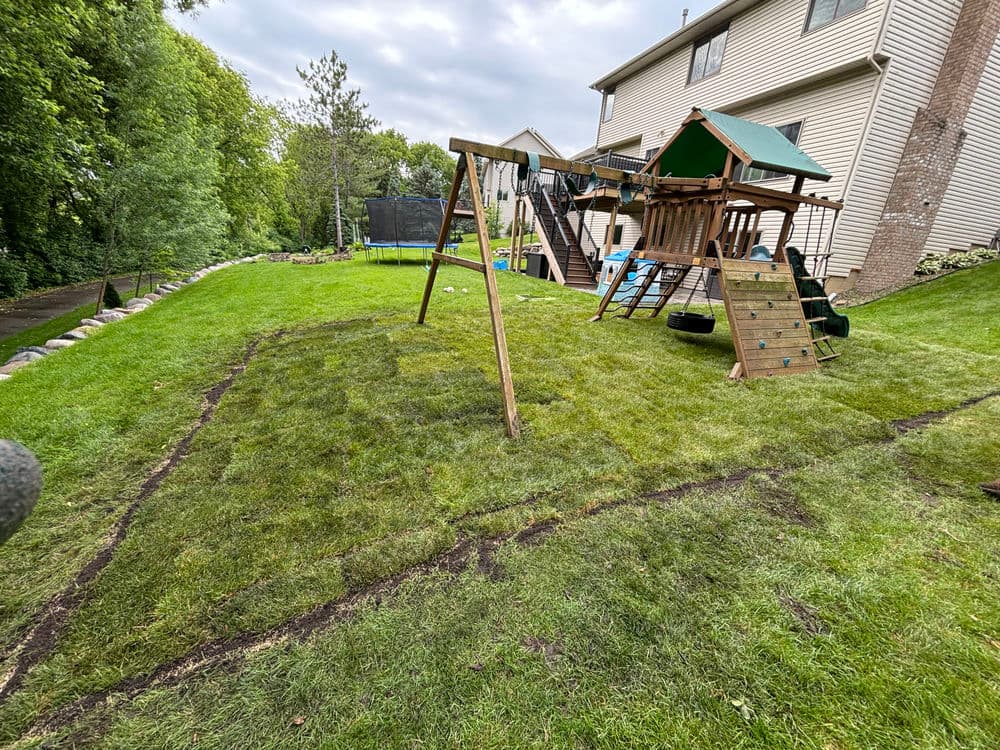 New Sod Installation for Kids' Play Area in Eagan image