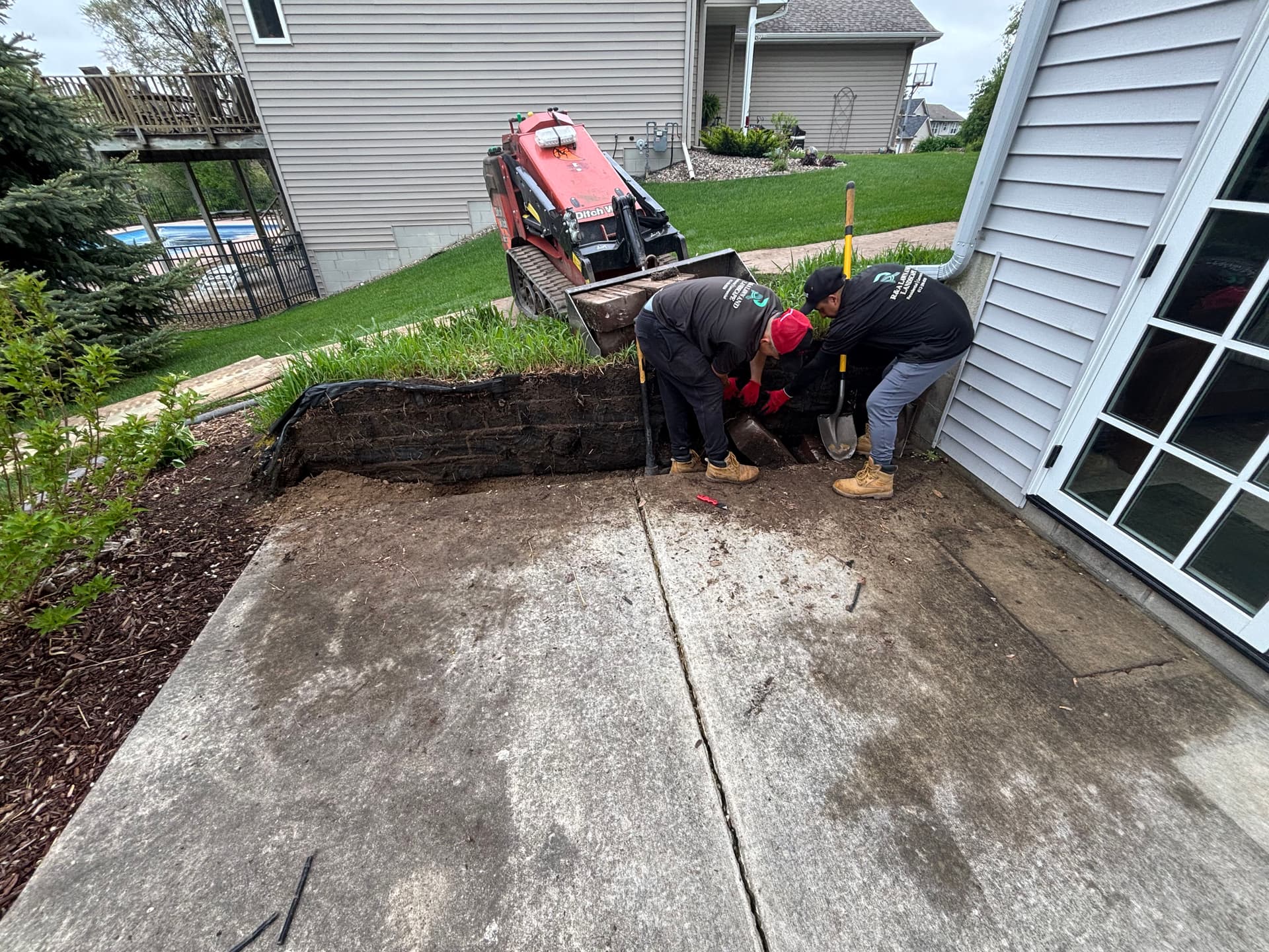 Gallery photos for Failing Retaining Walls Rebuilt Right With Versa-Lok and Proper Drainage: Image #3